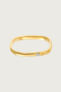Square Stacker Ring with Stone