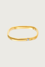 Square Stacker Ring with Stone