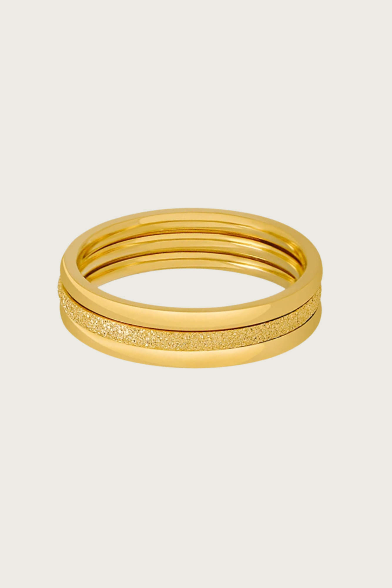 3-Piece Textured Band Rings