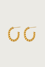 18k Gold Plated French Twist Hoop Earrings