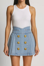 Denim Flare Skirt