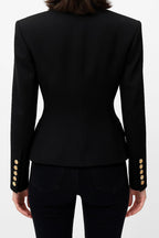 Gold Button Peak Lapel Blazer