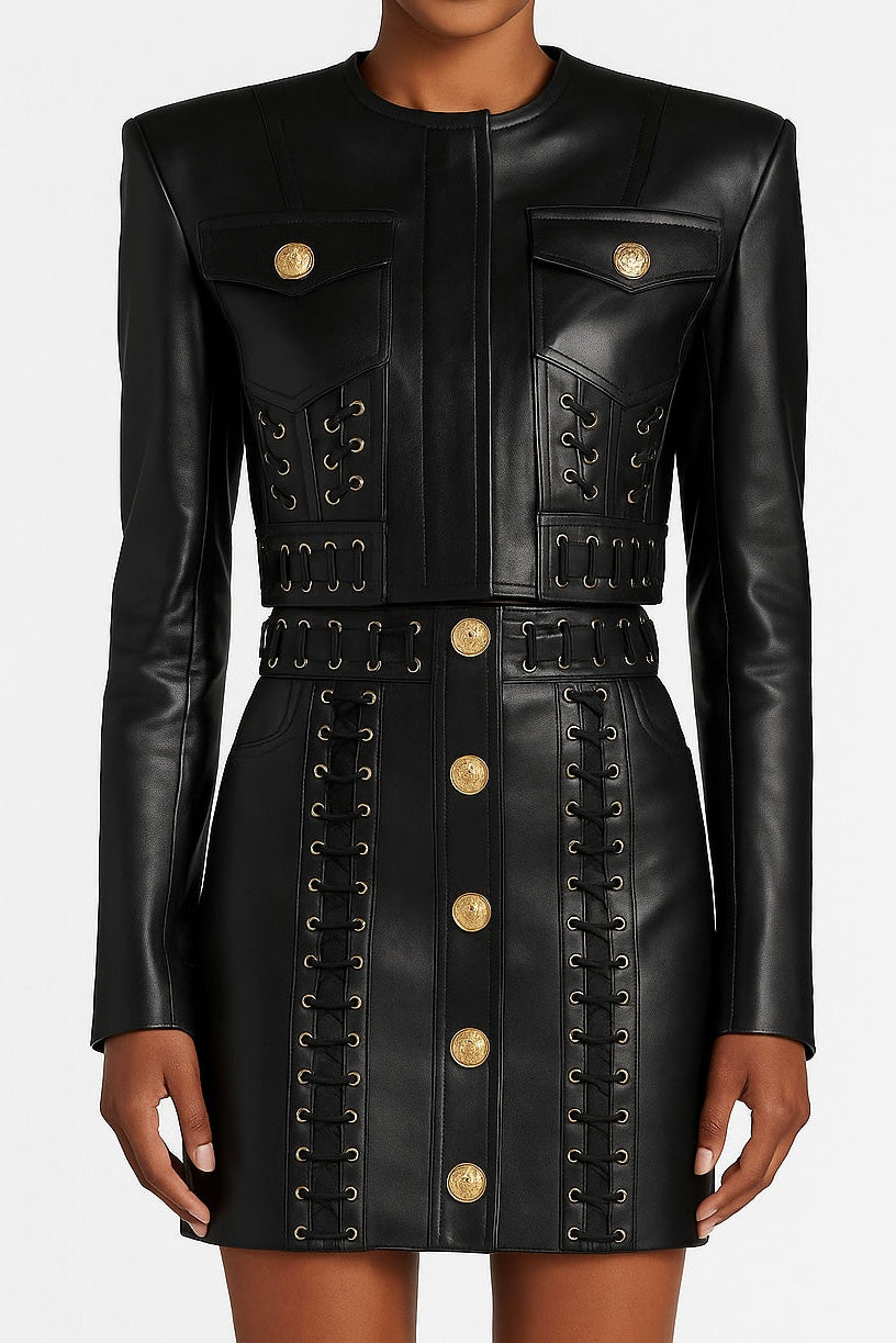 Leather Laced Skirt