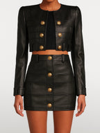 Leather Patchwork Skirt