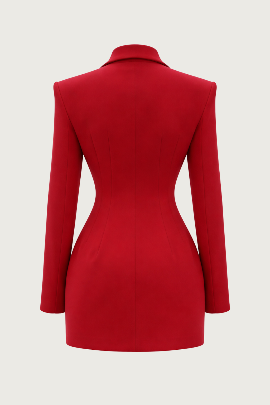 Double Breasted Contour Blazer Dress - Scarlet
