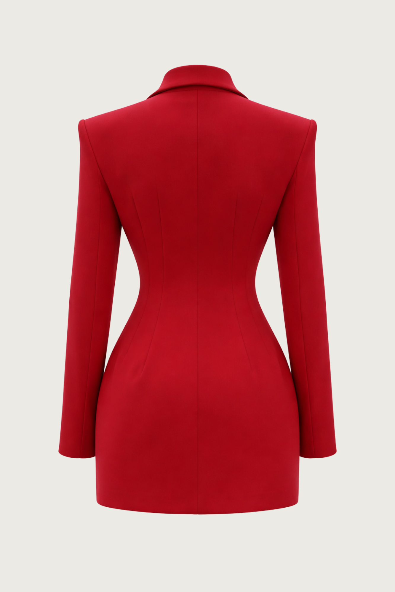 Double Breasted Contour Blazer Dress - Scarlet