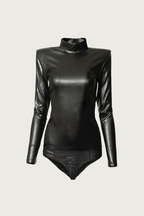 Leather Turtleneck Bodysuit