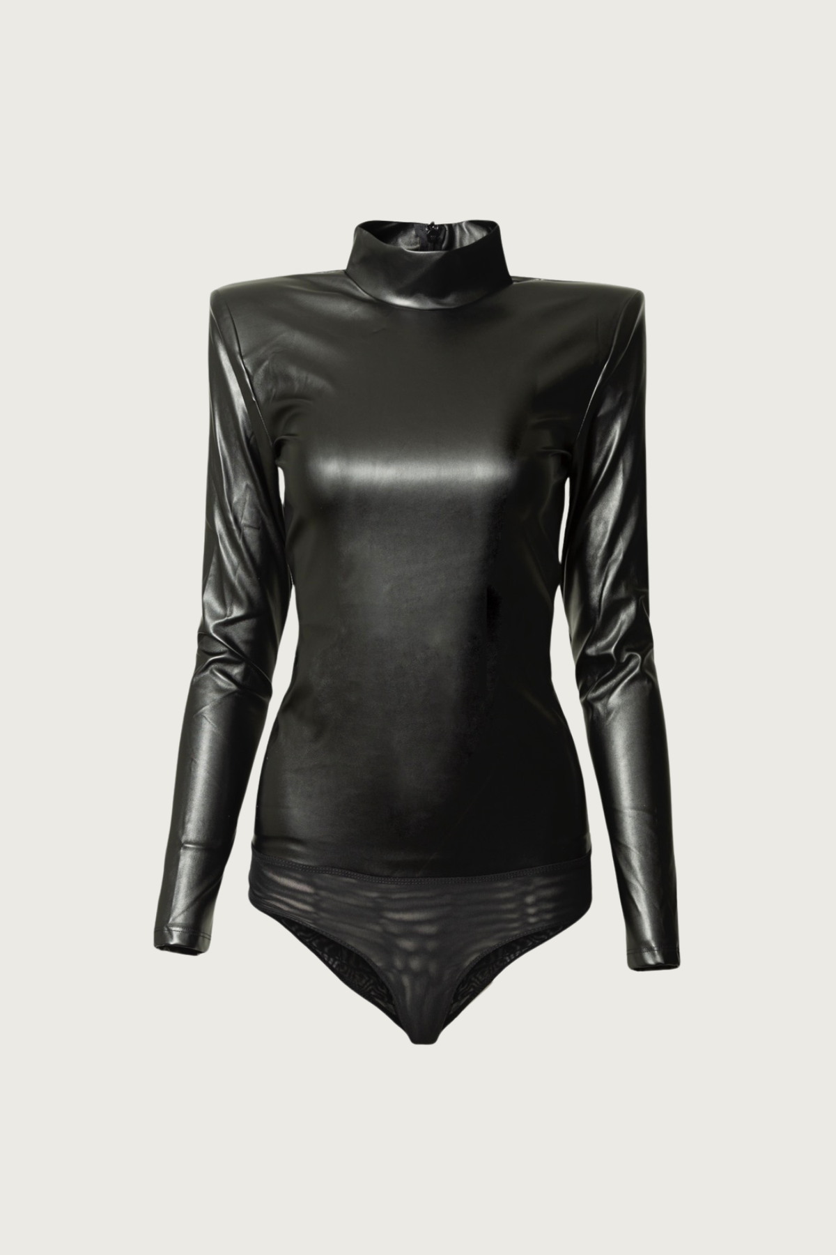 Leather Turtleneck Bodysuit