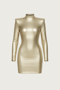Gold Tailored Mini Dress