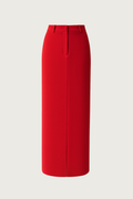 Tailored Maxi Skirt - Red
