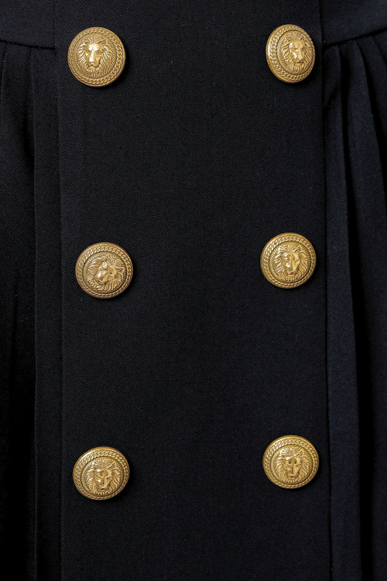 Gold Button Pleated Skirt