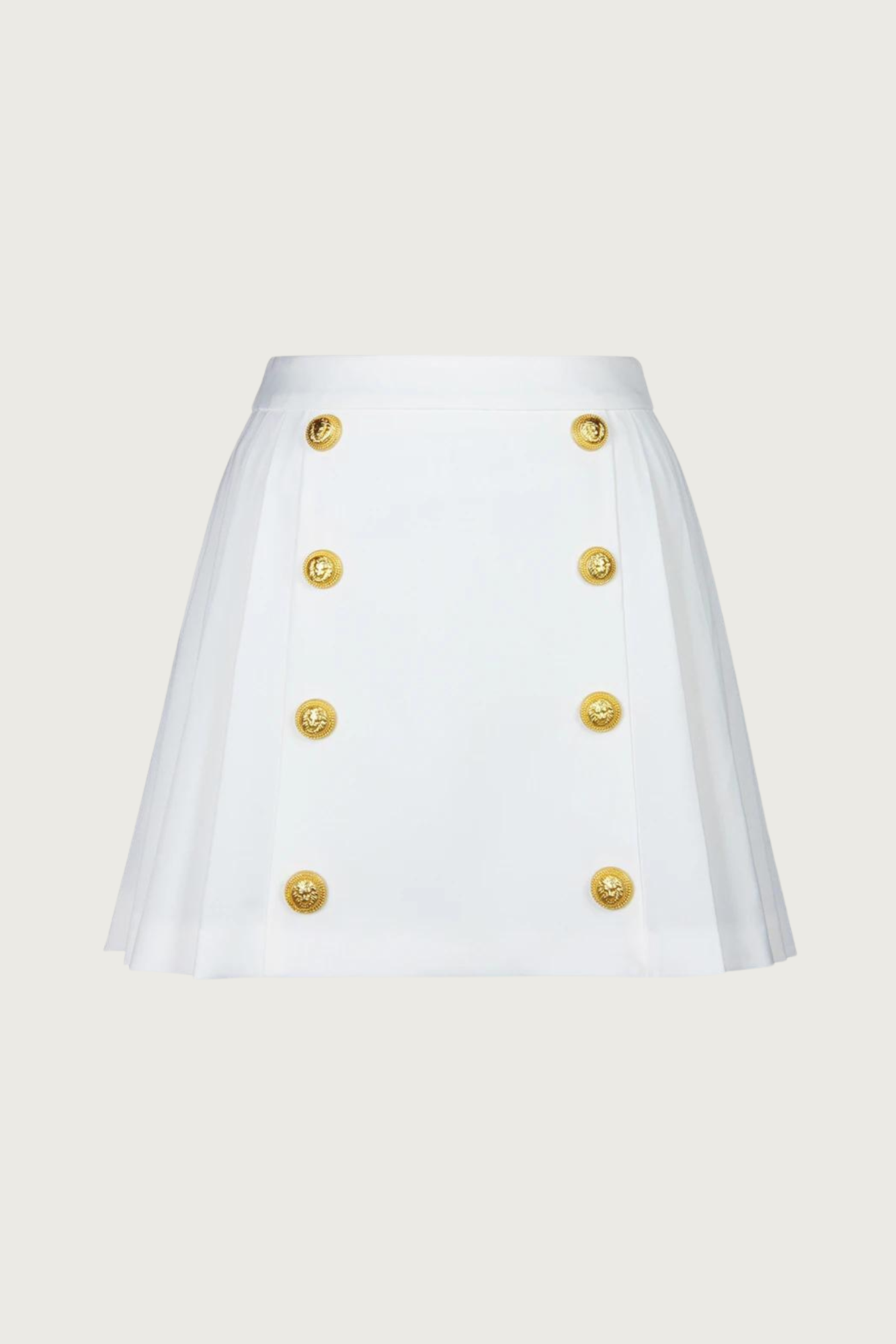 Gold Button Pleated Skirt