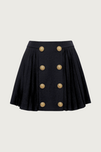 Gold Button Pleated Skirt