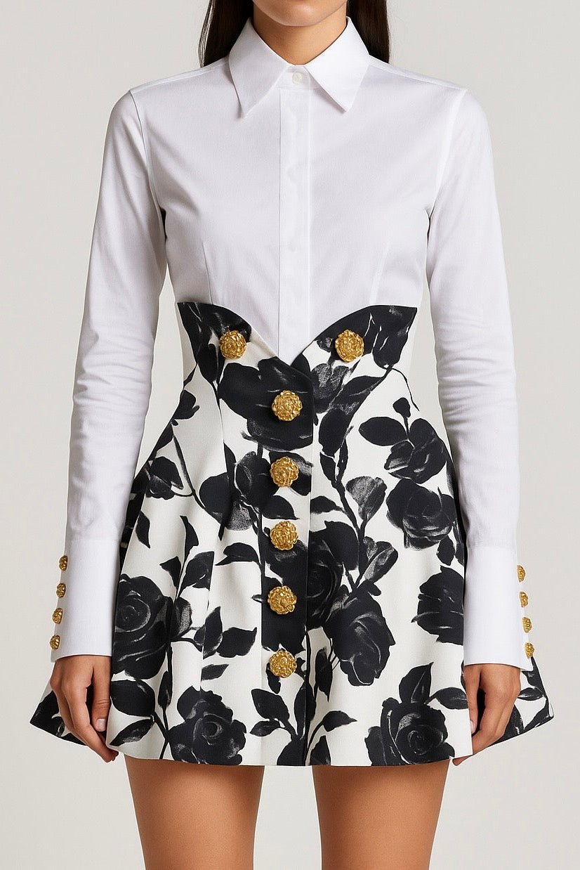 Gold Button Poplin Shirt