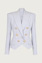 Gold Button Peak Lapel Blazer