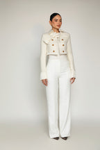 Satin + Tweed Cropped Jacket