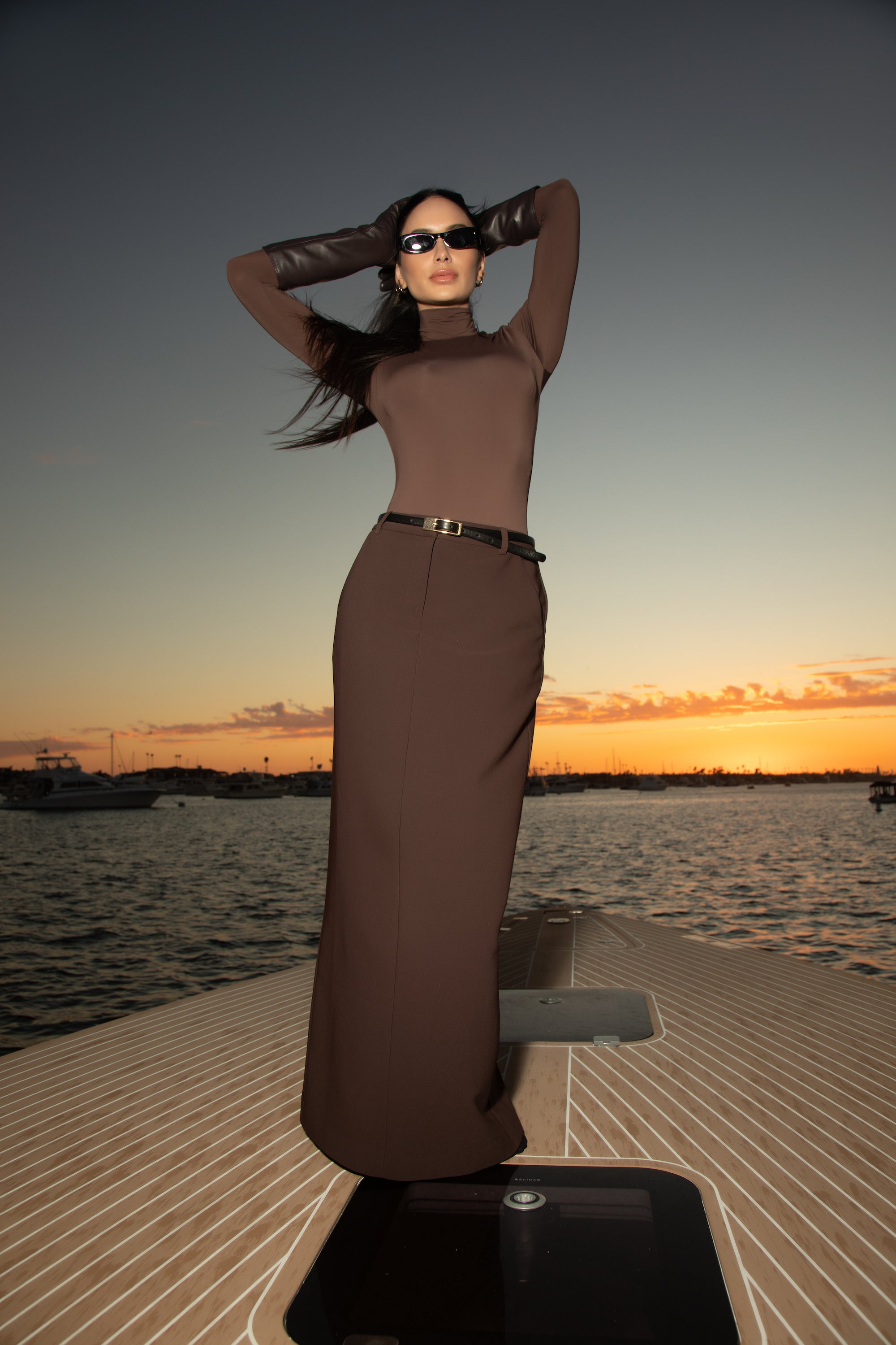 Tailored Maxi Skirt - Espresso Brown