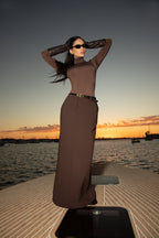 Tailored Maxi Skirt - Espresso Brown