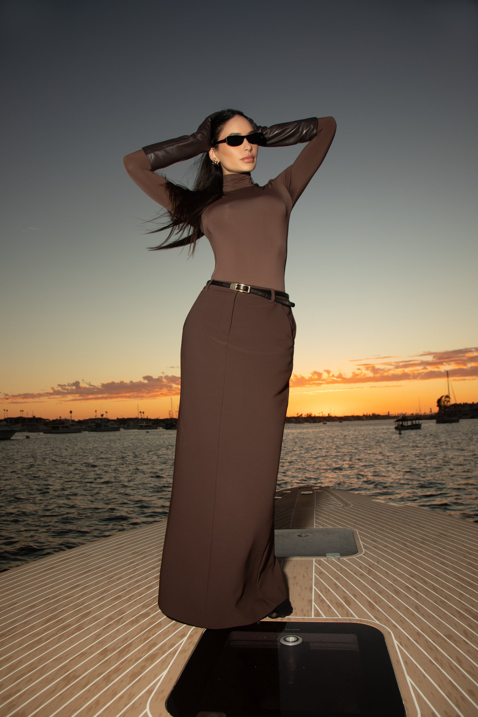 Tailored Maxi Skirt - Espresso Brown