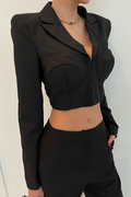 Cropped Corset Blazer
