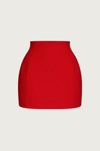 Contour Mini Skirt - Scarlet
