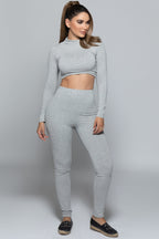 Long Sleeve Crop Top + Leggings Set