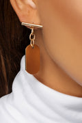 Gold Tag Drop Earrings