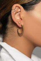 18k Gold Plated French Twist Hoop Earrings