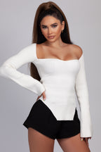 Ribbed Side Slit Sweater