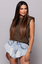 Shoulder Padded Top