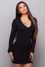 V Neck Mini Dress