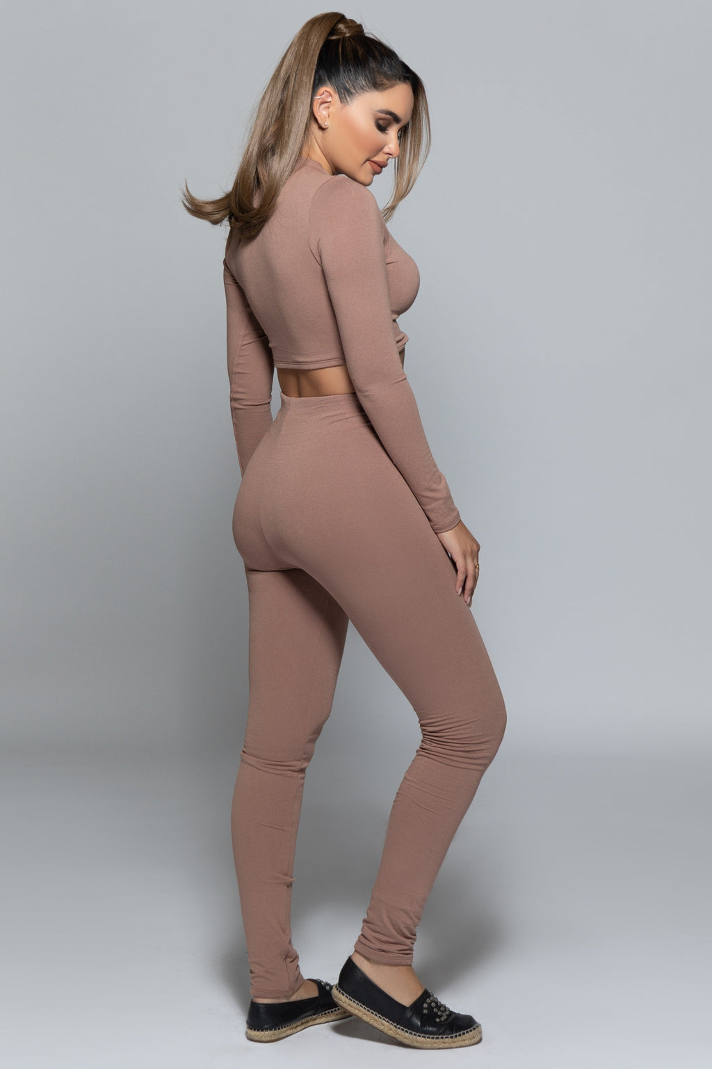 Long Sleeve Crop Top + Leggings Set
