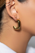 18k Gold Plated Square Hoop Earrings