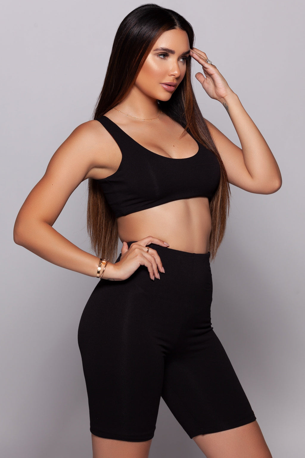 Crop Top + Biker Shorts Set