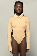Buttoned Collar Bodysuit