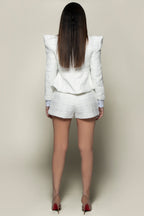 Bold Shoulder Tweed Blazer + Shorts Set