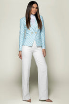 Checkered Gold Button Blazer