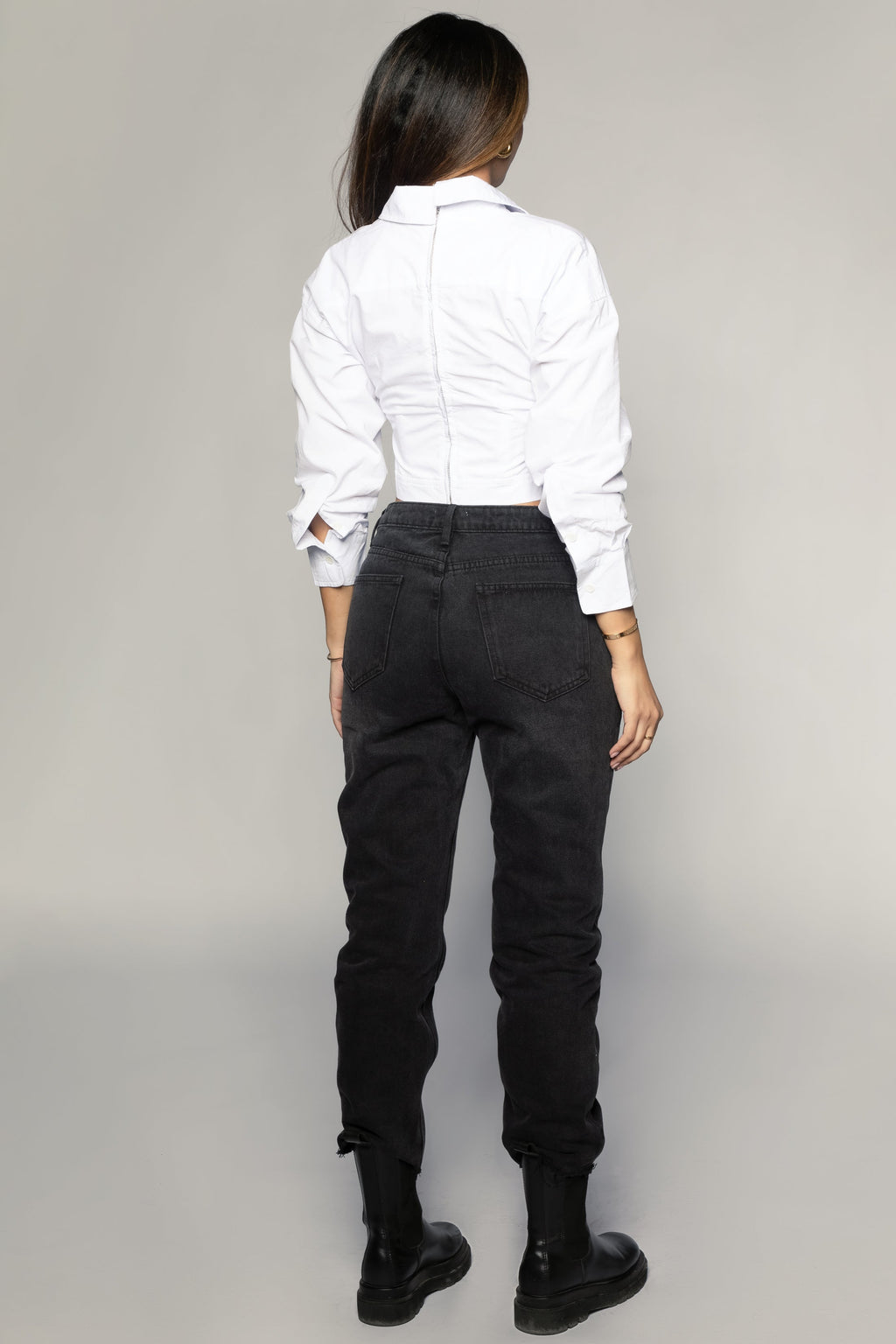 Corset Collar Cropped Shirt