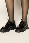 Patent Leather Lace-Up Shoes