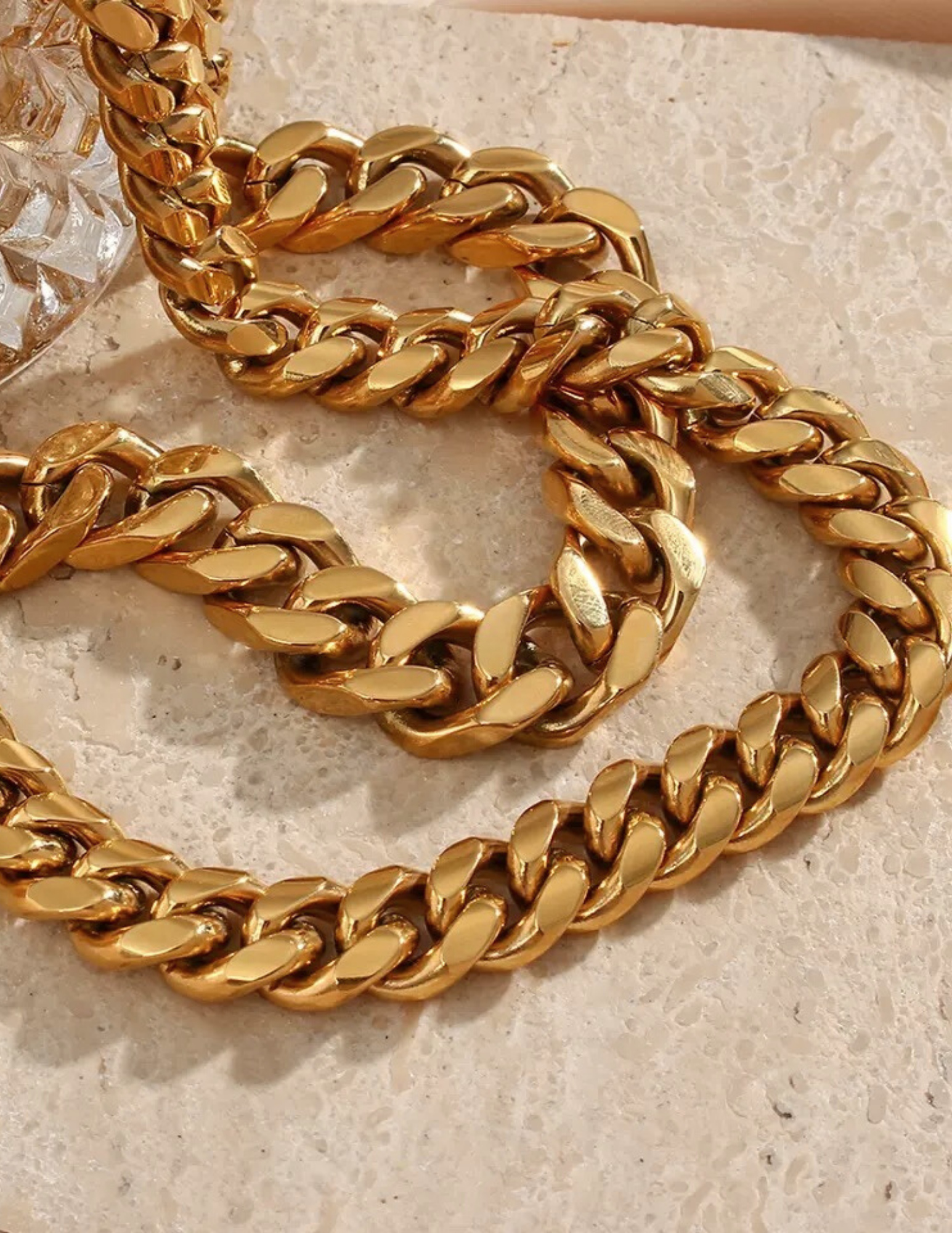 18K Gold Plated Chunky Cuban Necklace