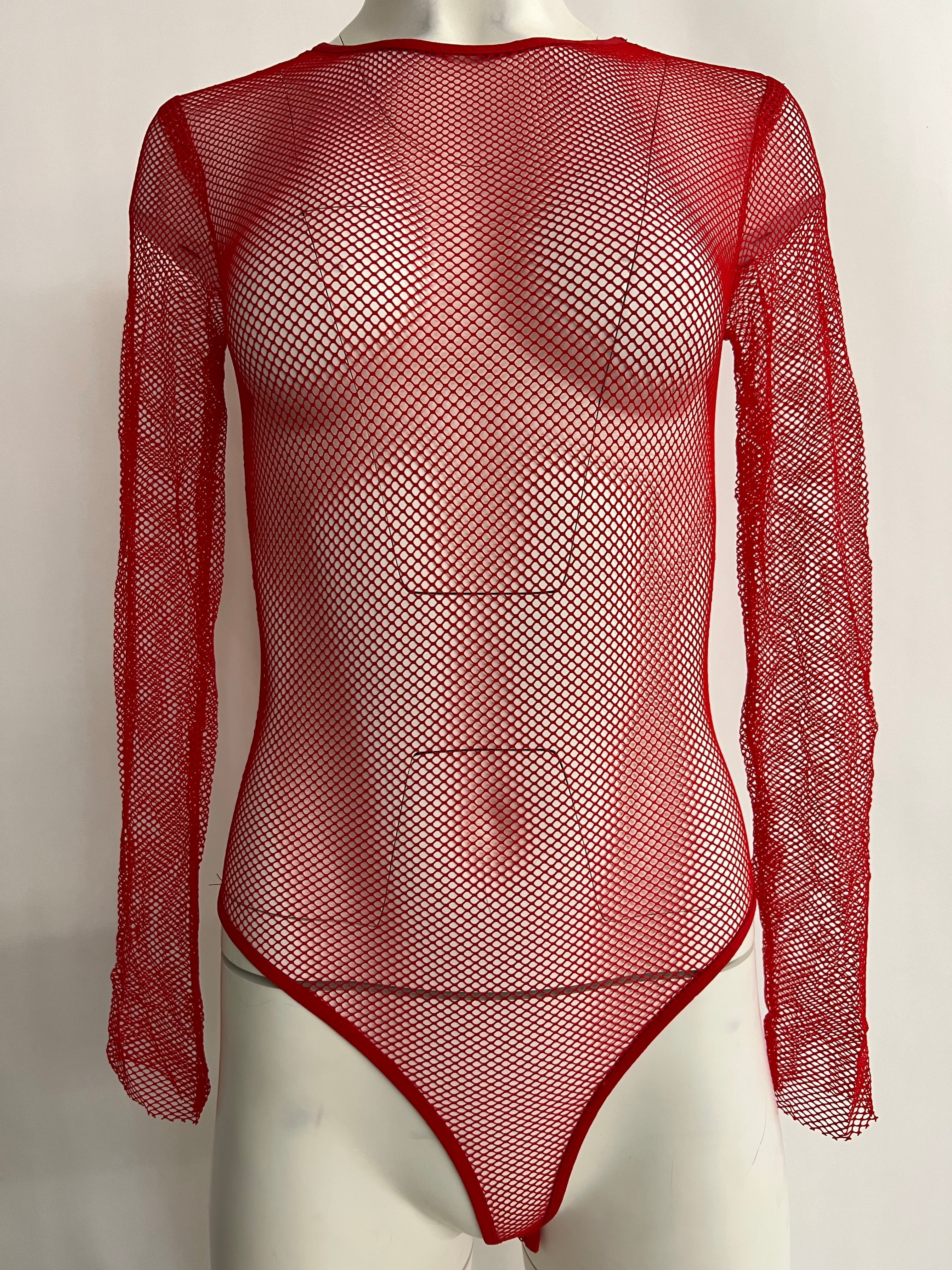 Mesh Bodysuit - Red